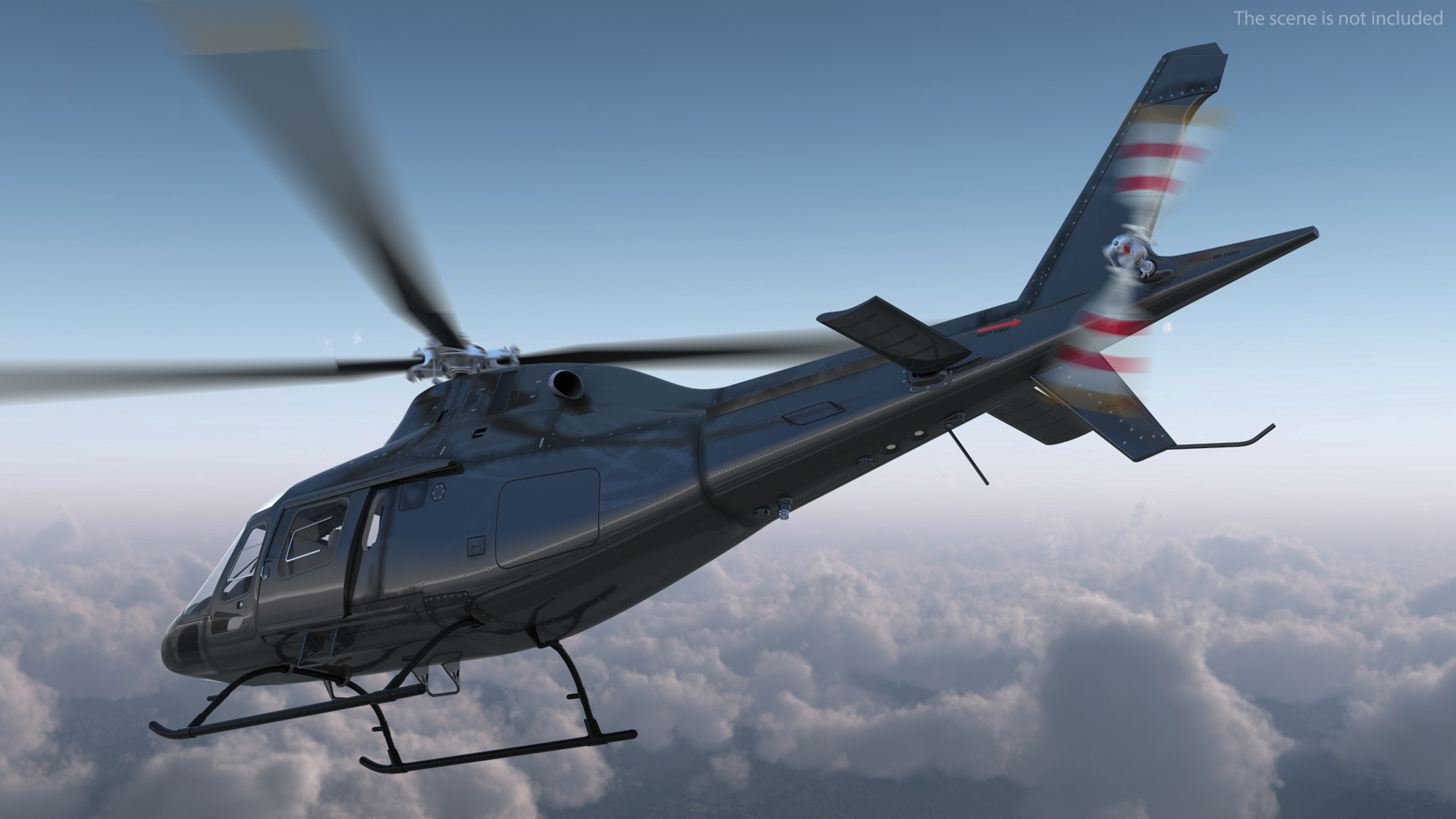 3D model Utility Helicopter Black Rigged for Maya