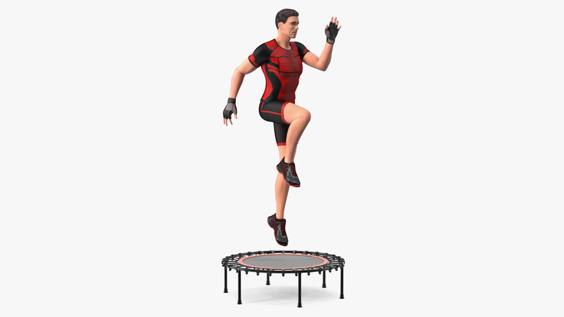 3D Fitness Trainer with Trampoline Rigged model