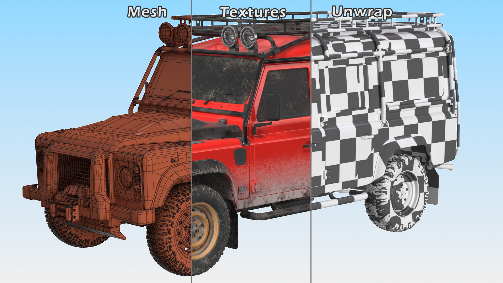 Dirty Off Road Car Exterior Only 3D