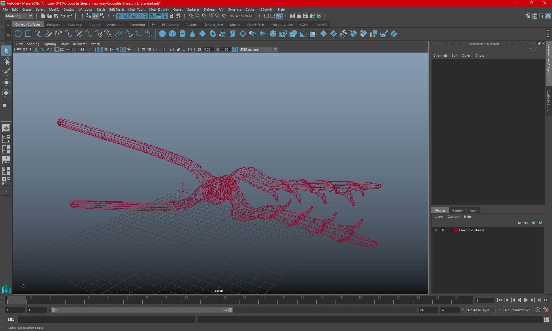 3D Crocodile Shears