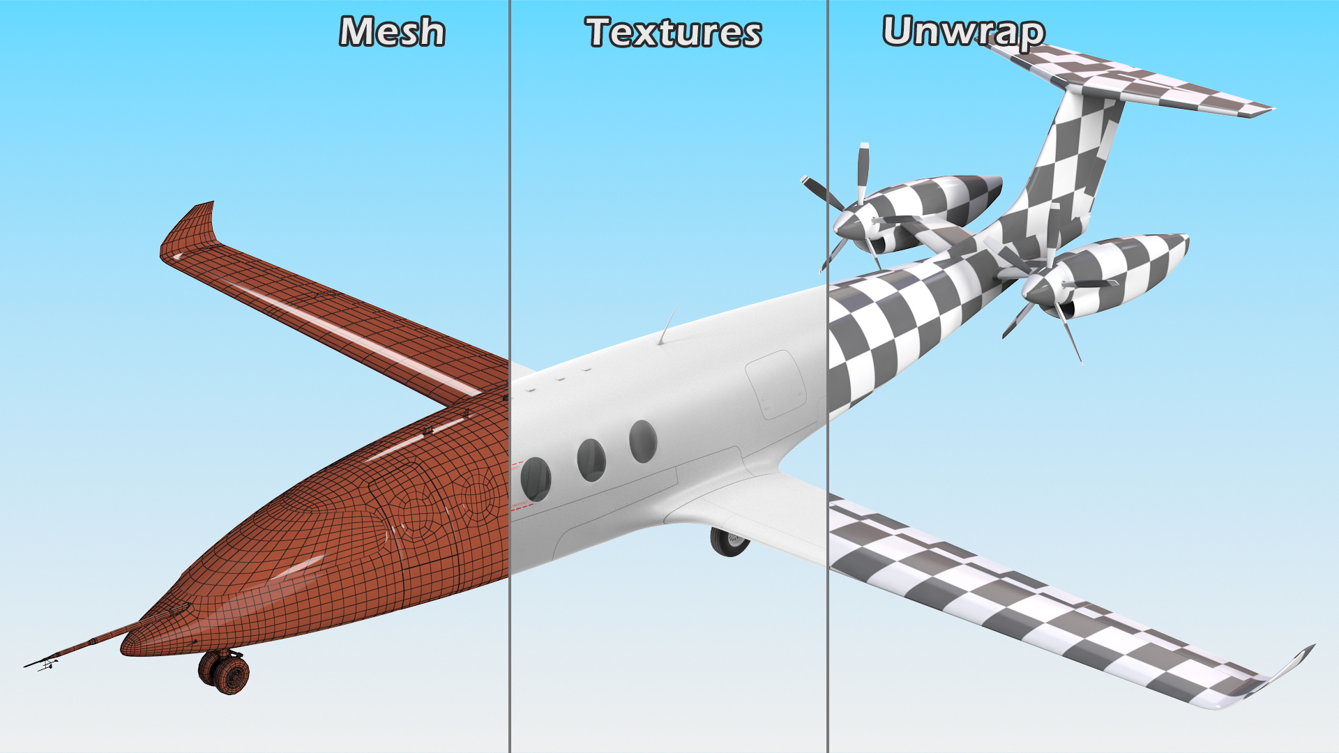 Electric Aircraft Rigged 3D model