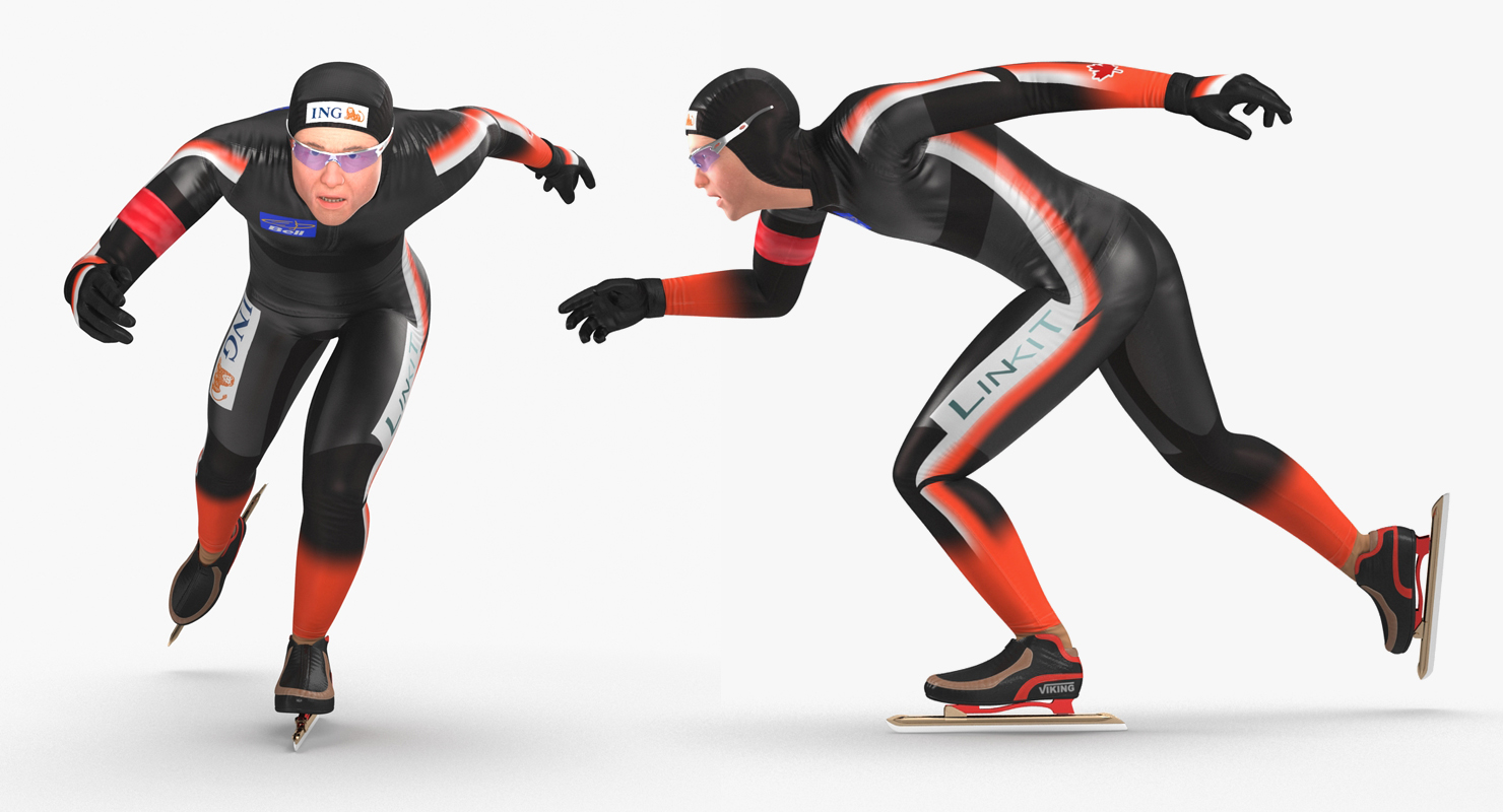 3D Speed Skater 2 Rigged