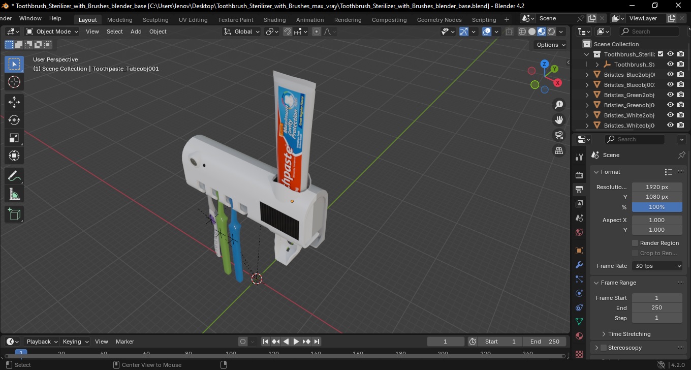 Toothbrush Sterilizer with Brushes 3D model