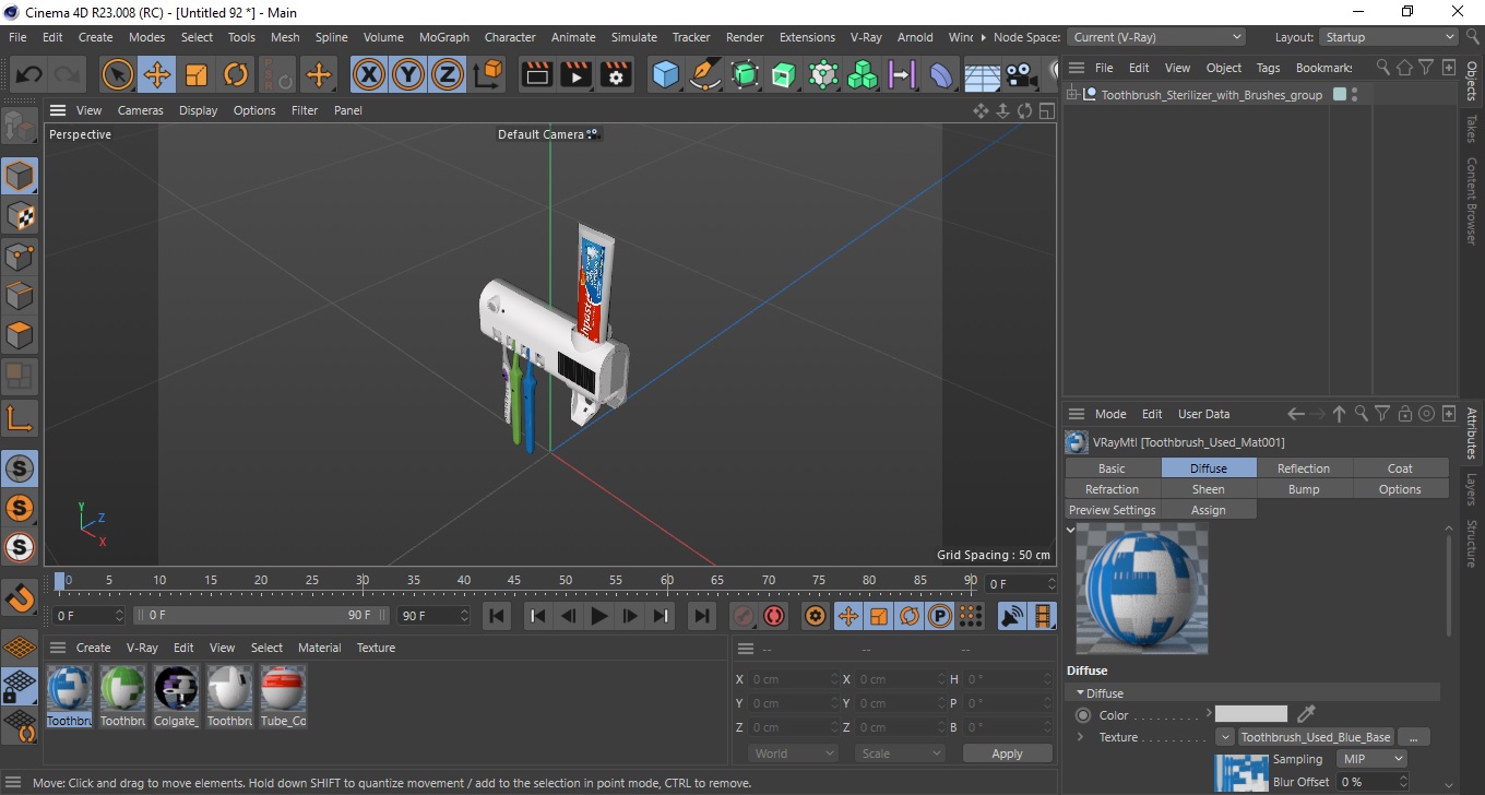 Toothbrush Sterilizer with Brushes 3D model