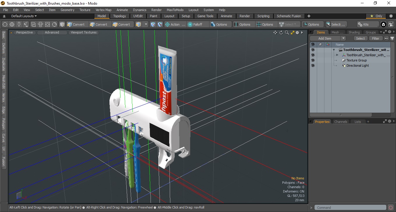 Toothbrush Sterilizer with Brushes 3D model