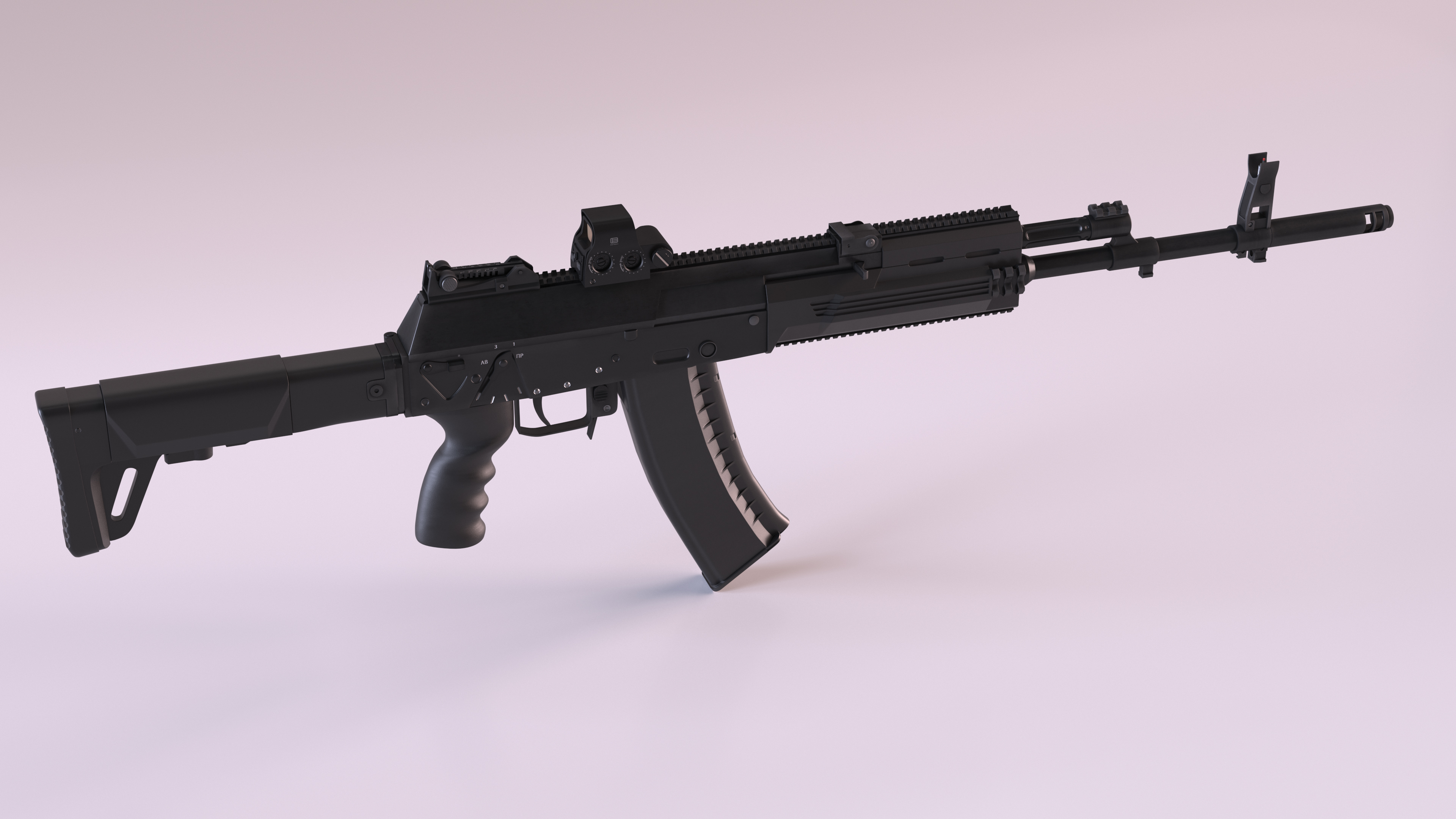 Kalashnikov AK-12 2011 with Holographic Sight New 3D model