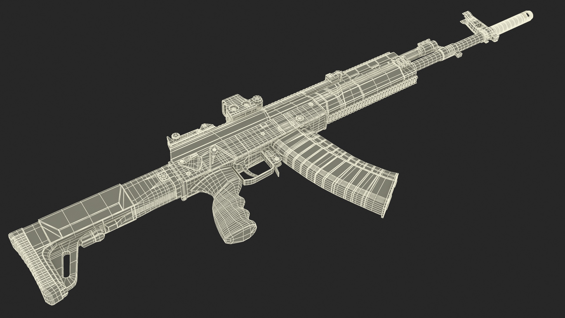 Kalashnikov AK-12 2011 with Holographic Sight New 3D model