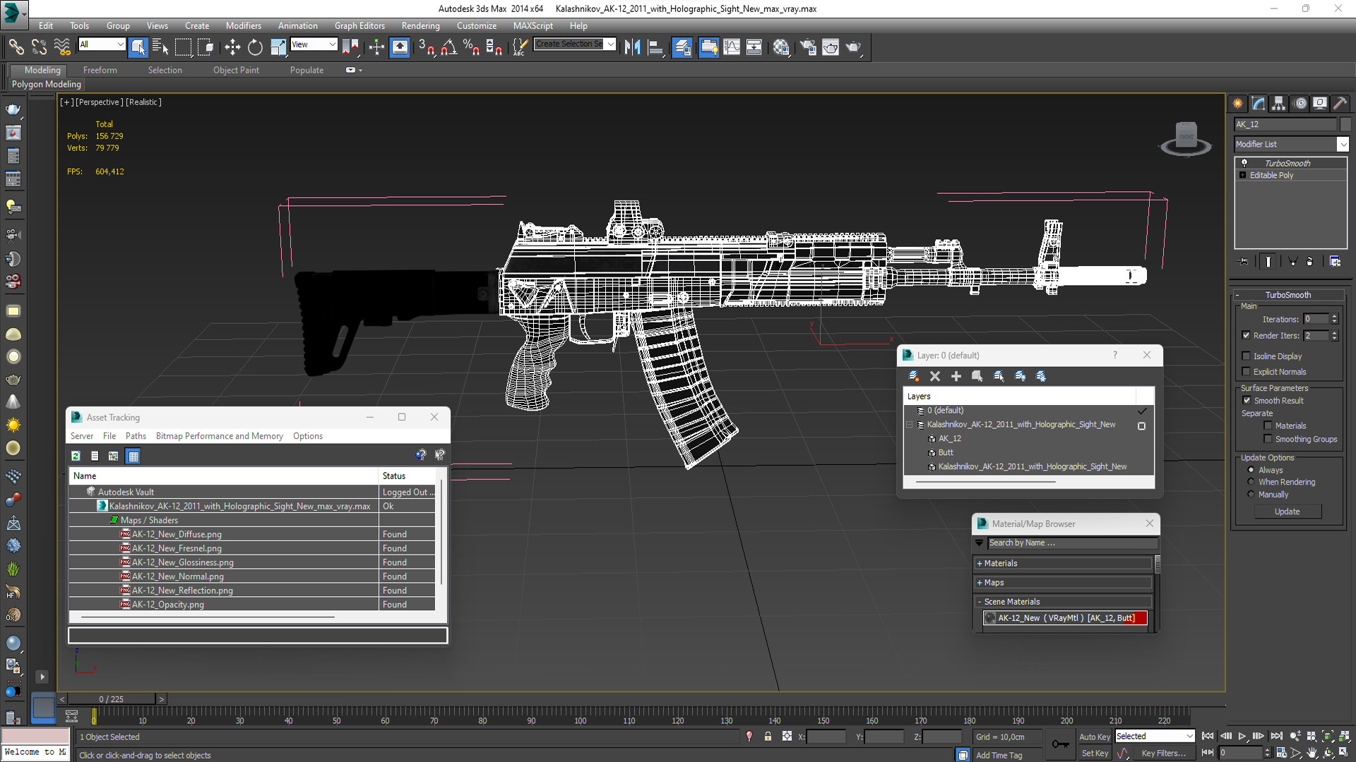 Kalashnikov AK-12 2011 with Holographic Sight New 3D model