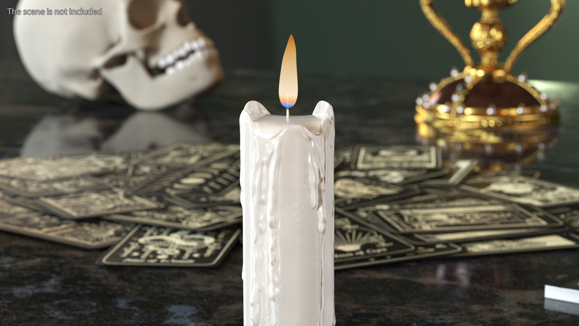 Half Melted Candle White 3D model