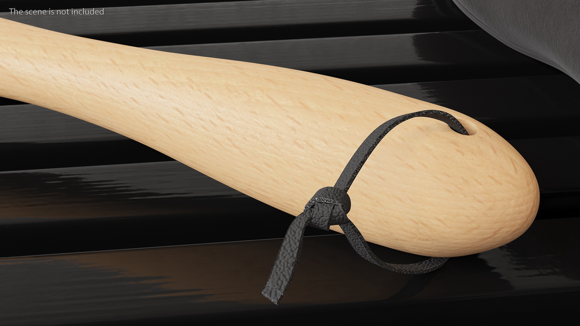 Small Wooden Shoe Horn 3D