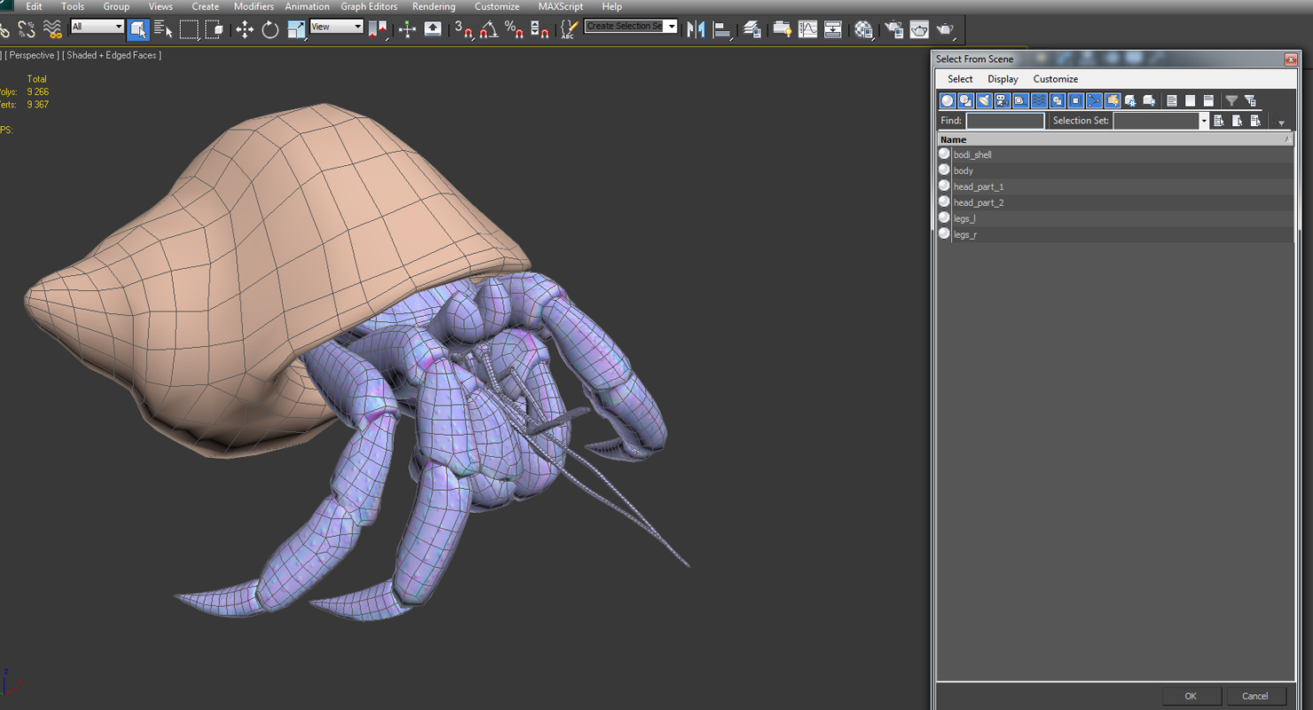 Hermit Crab Walking Pose 3D model