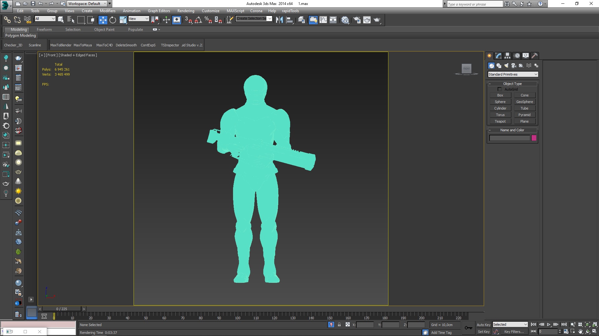 3D Sci Fi Soldier with Assault Rifle for 3D Print