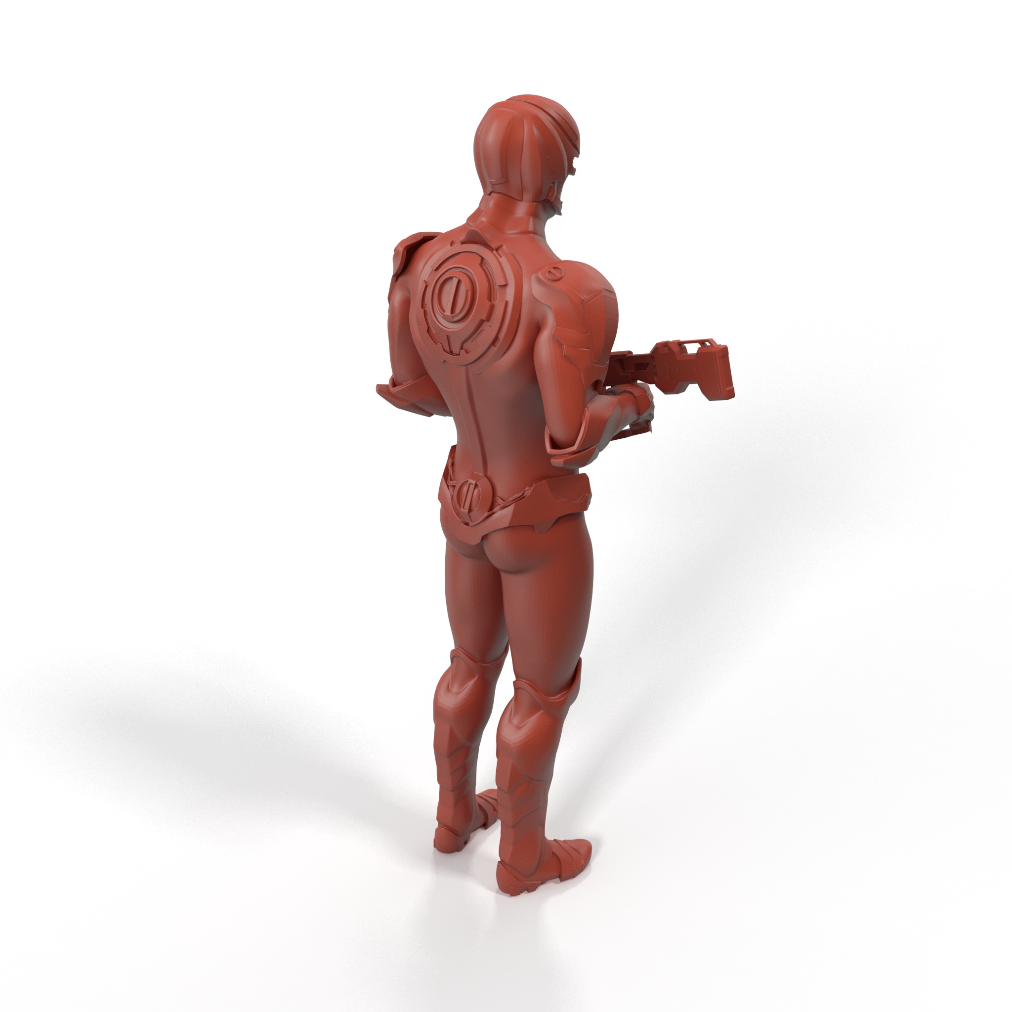 3D Sci Fi Soldier with Assault Rifle for 3D Print