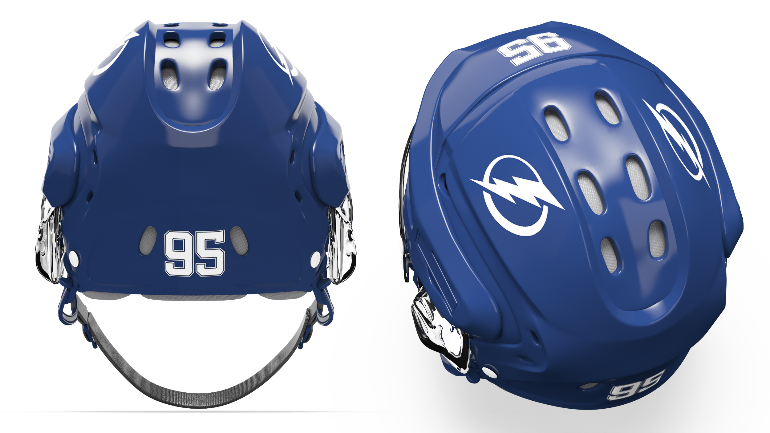 3D Hockey Helmet Tampa Bay Lightning model