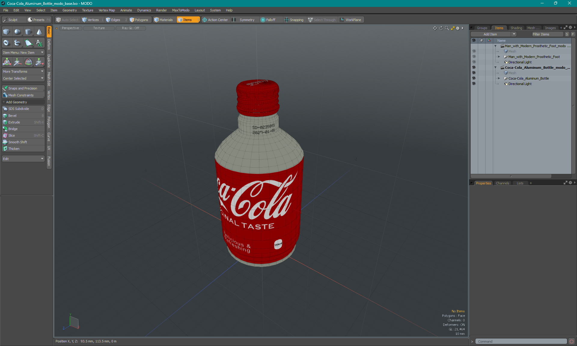 3D model Coca-Cola Aluminum Bottle