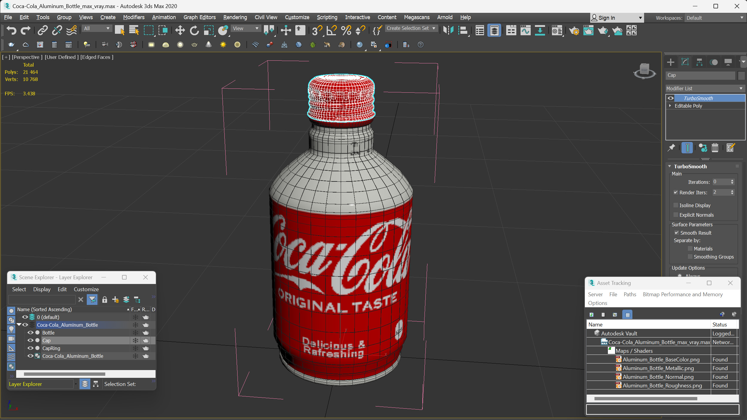 3D model Coca-Cola Aluminum Bottle