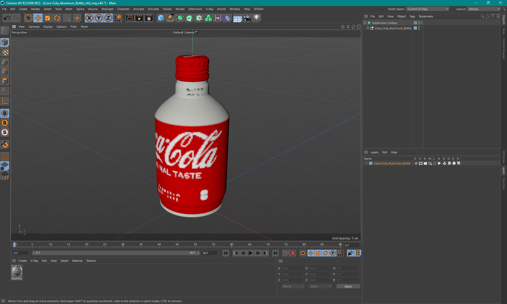 3D model Coca-Cola Aluminum Bottle