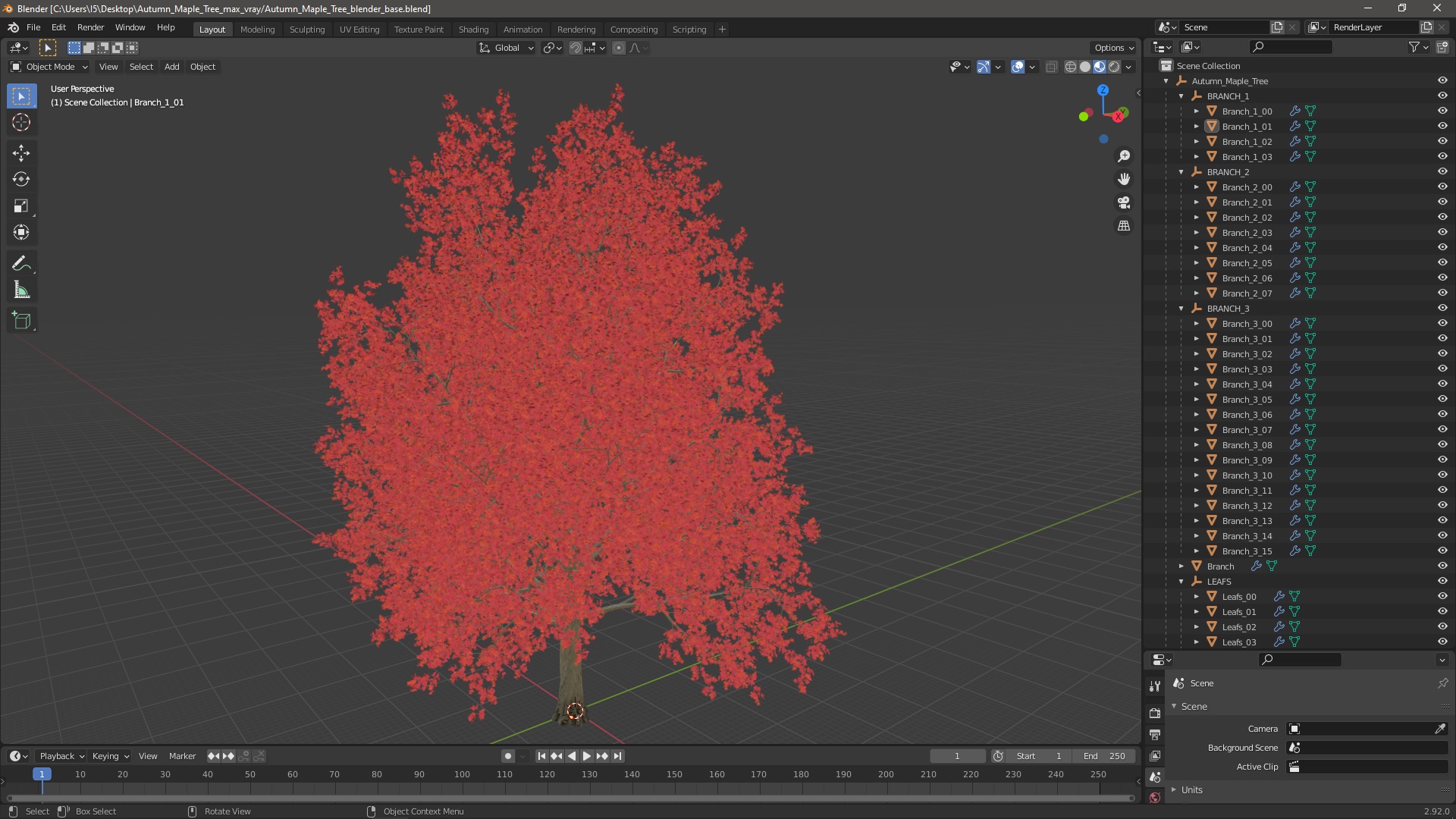 Autumn Maple Tree 3D