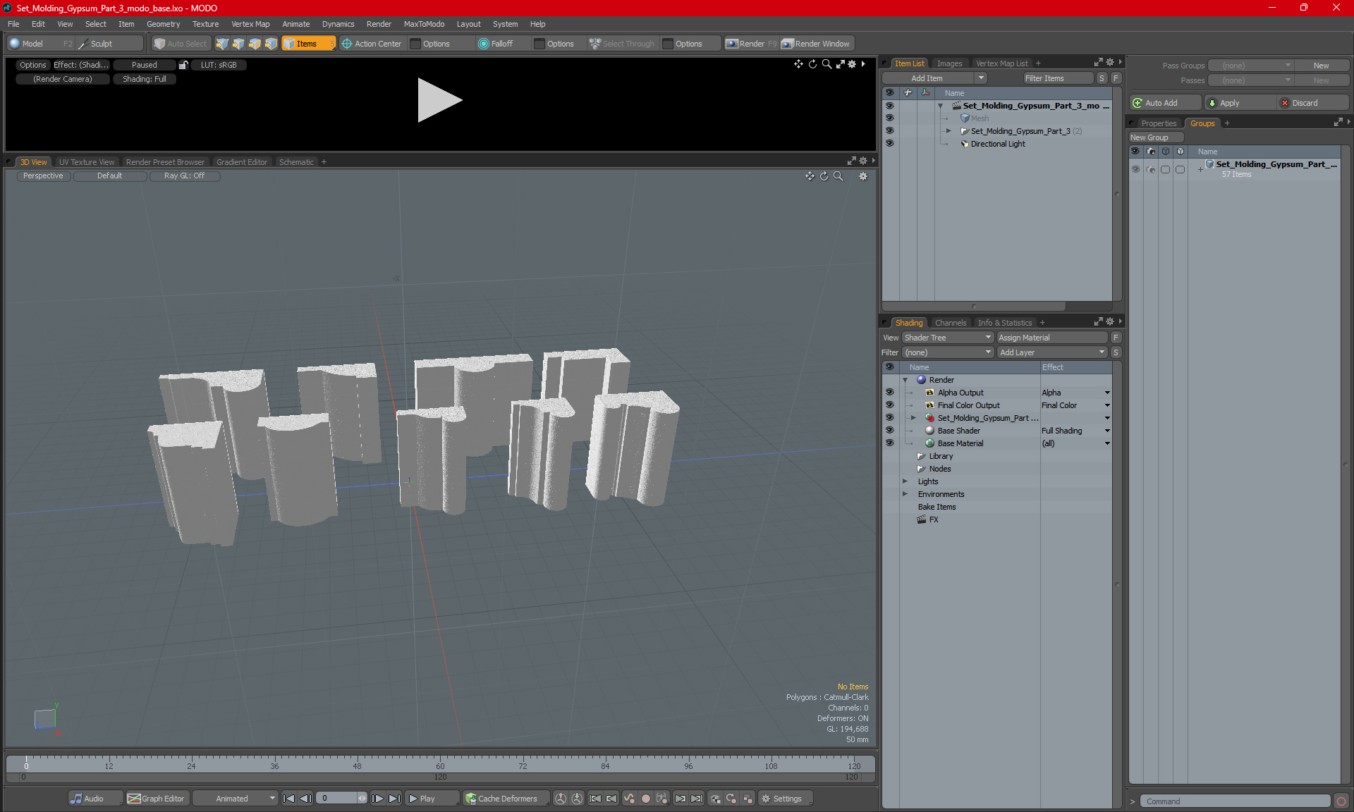 3D model Set Molding Gypsum Part 3