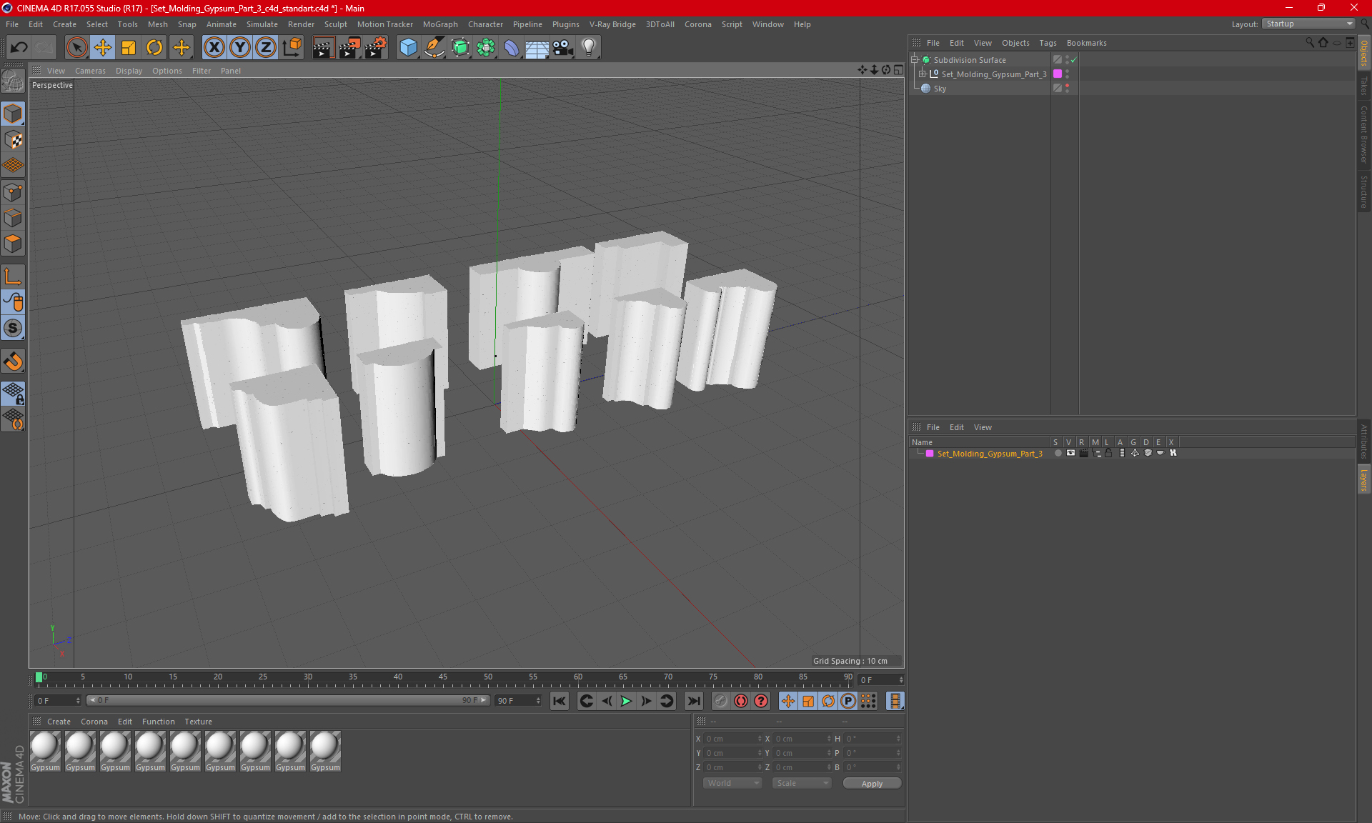 3D model Set Molding Gypsum Part 3