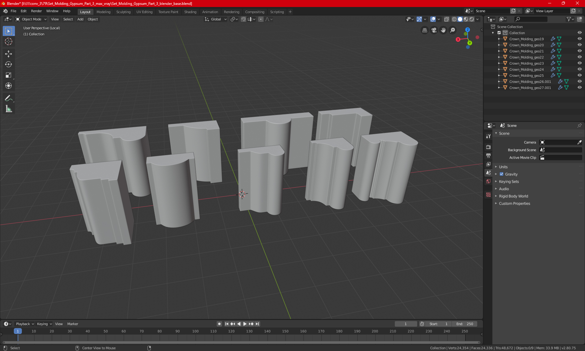 3D model Set Molding Gypsum Part 3