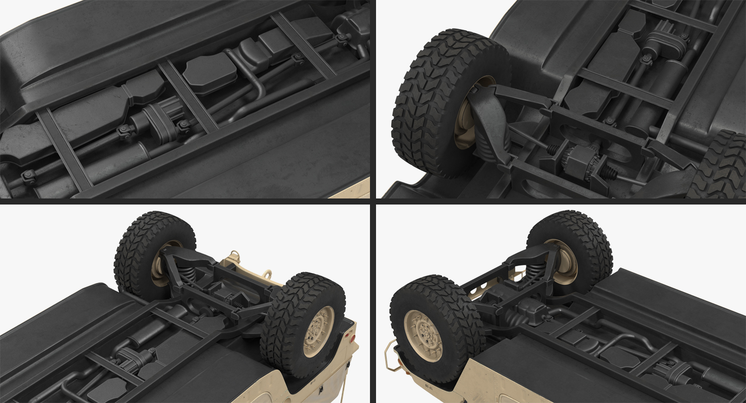 3D Soft Top Troop Carrier HMMWV m1035 Rigged Desert model