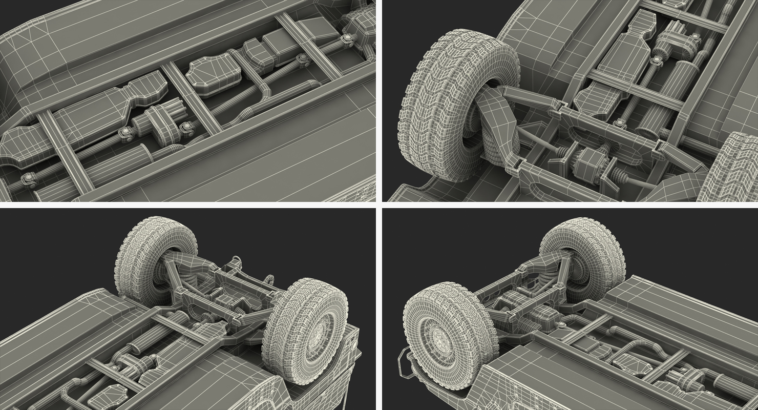 3D Soft Top Troop Carrier HMMWV m1035 Rigged Desert model