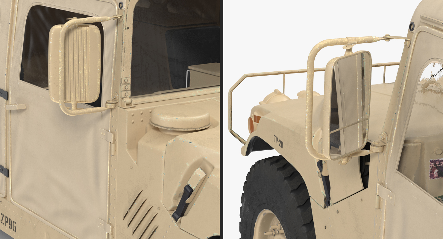 3D Soft Top Troop Carrier HMMWV m1035 Rigged Desert model