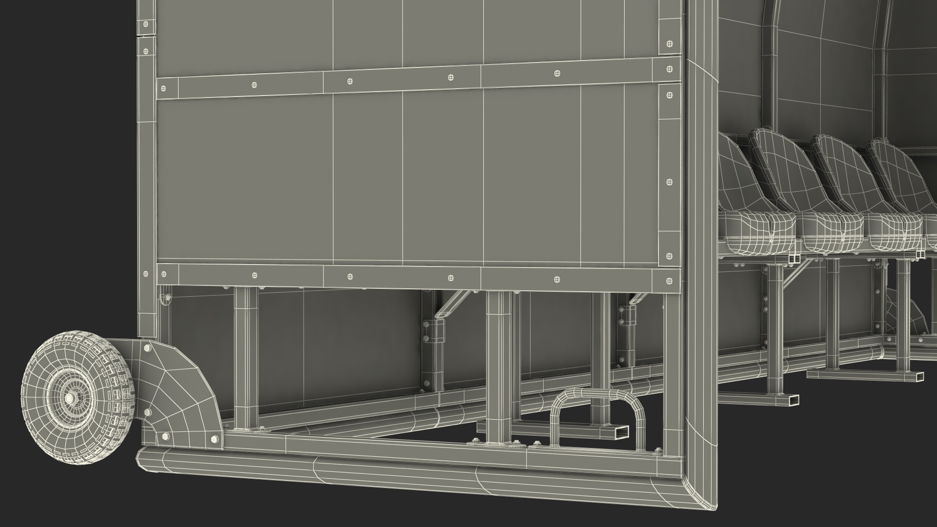 Portable Football Substitute Bench 3D model