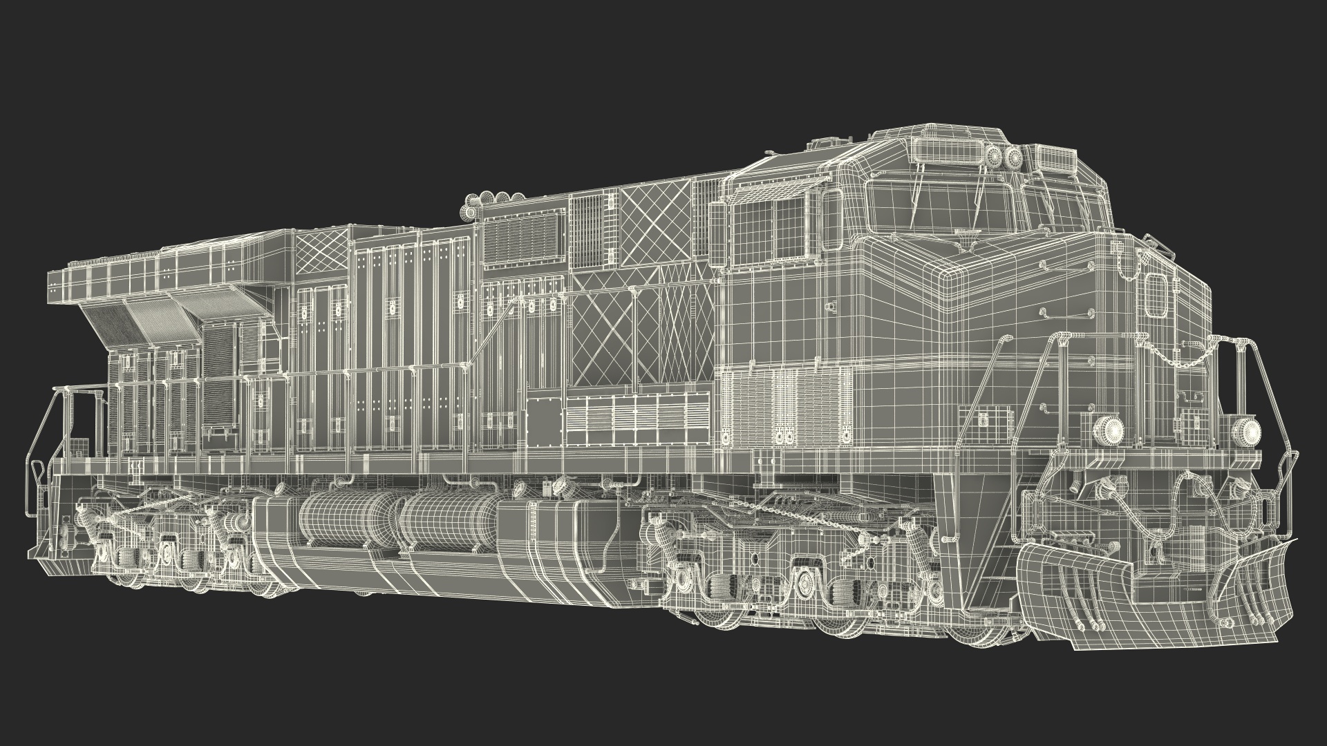 3D USA Diesel Locomotive with Coal Hopper Cars model