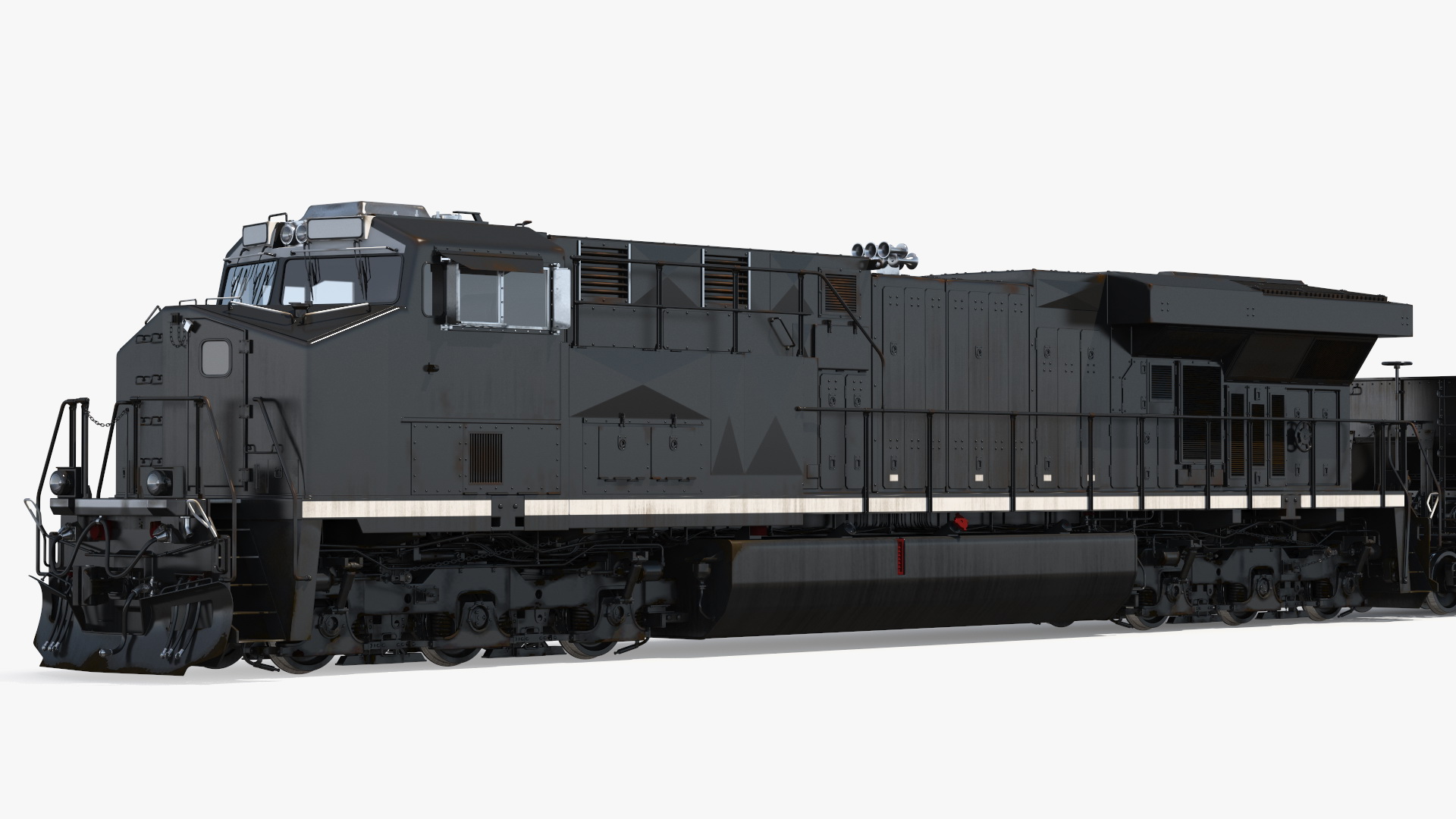 3D USA Diesel Locomotive with Coal Hopper Cars model