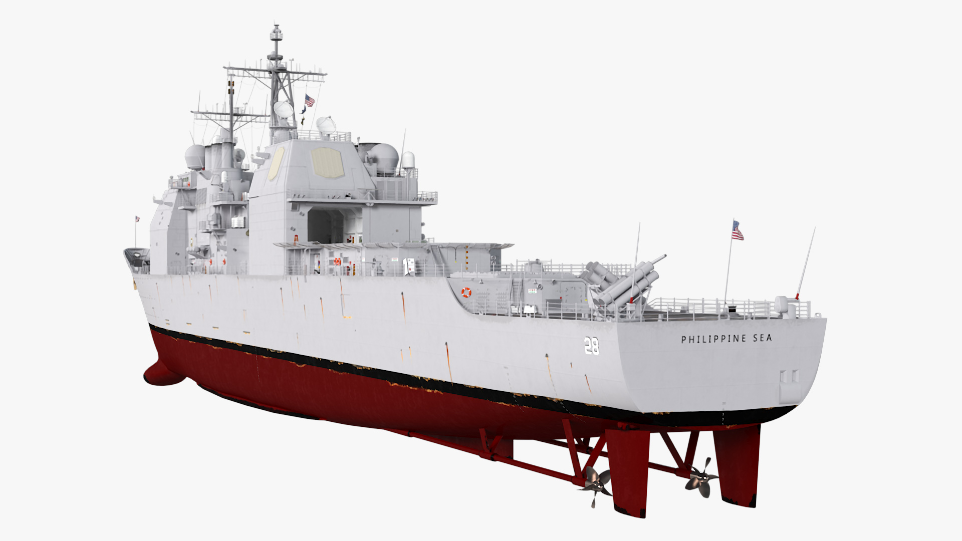 3D US Navy Guided Missile Cruiser Philippine Sea CG-58