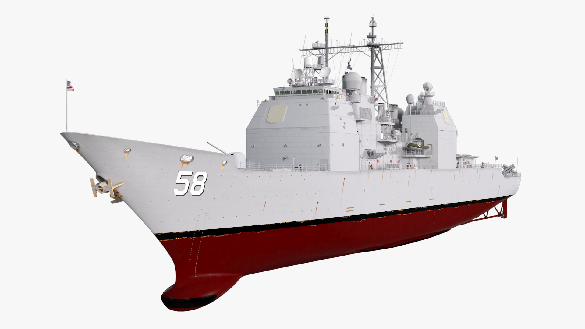 3D US Navy Guided Missile Cruiser Philippine Sea CG-58