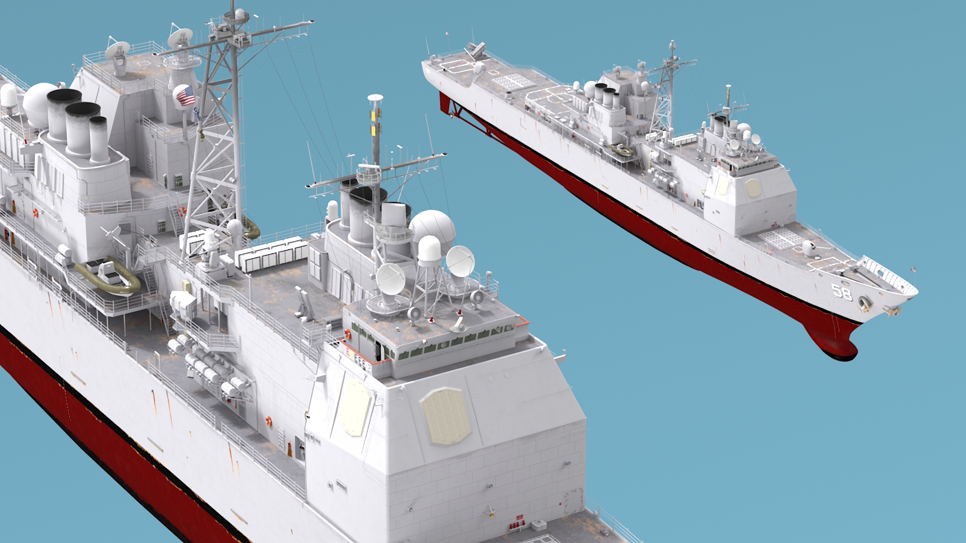 3D US Navy Guided Missile Cruiser Philippine Sea CG-58