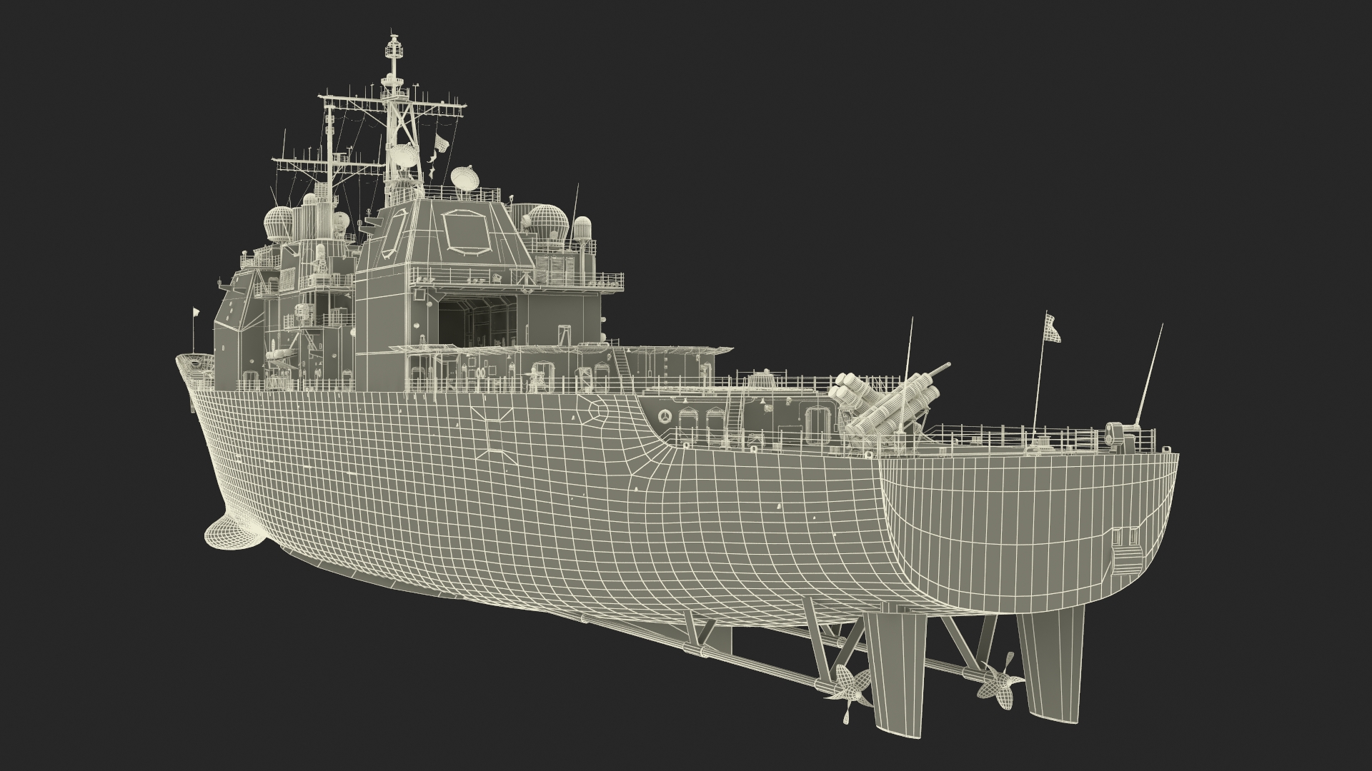 3D US Navy Guided Missile Cruiser Philippine Sea CG-58