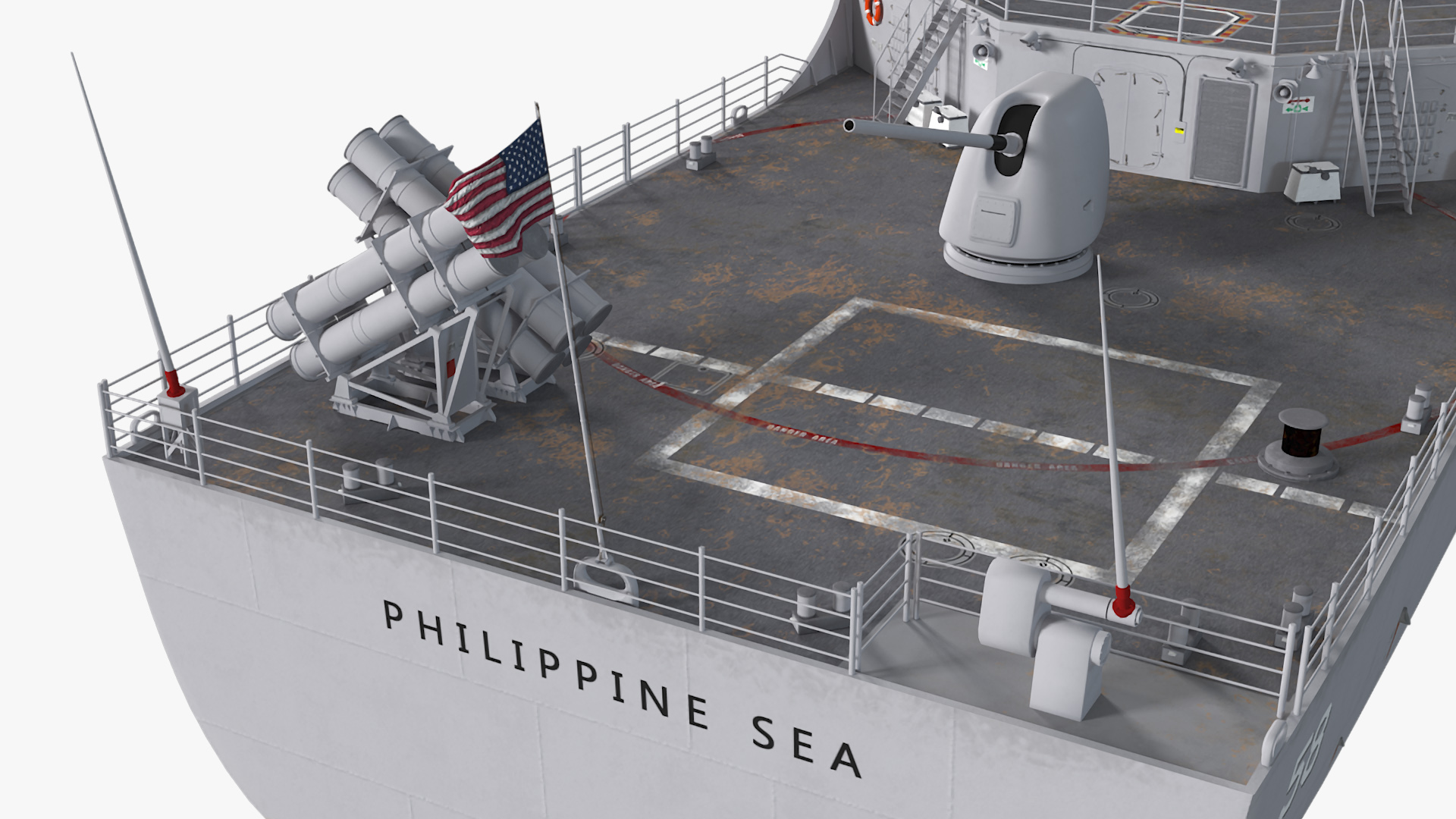 3D US Navy Guided Missile Cruiser Philippine Sea CG-58