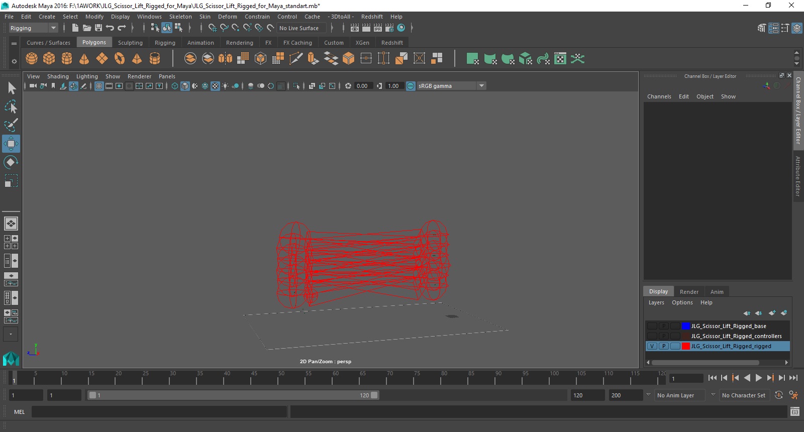 JLG Scissor Lift Rigged for Maya 3D