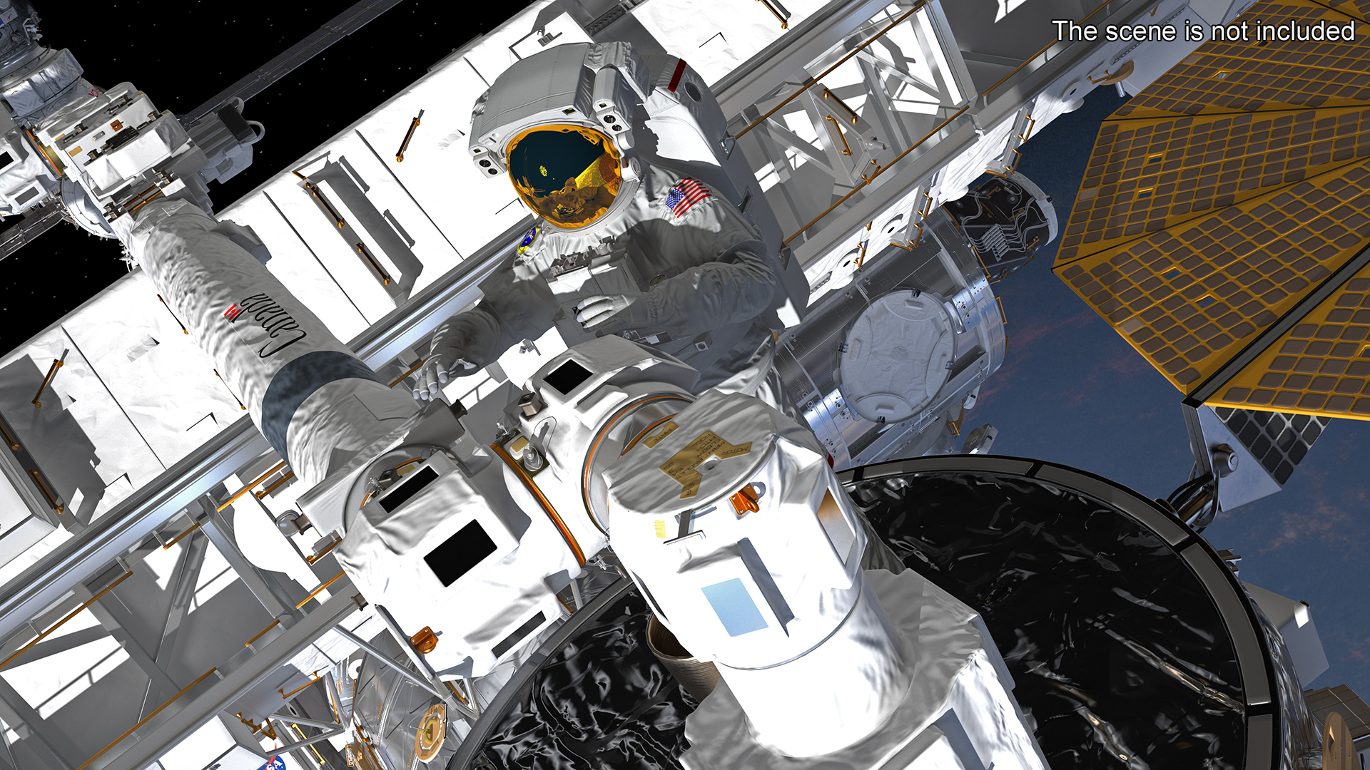 Spacesuit Extravehicular Mobility Unit EMU Rigged 3D model