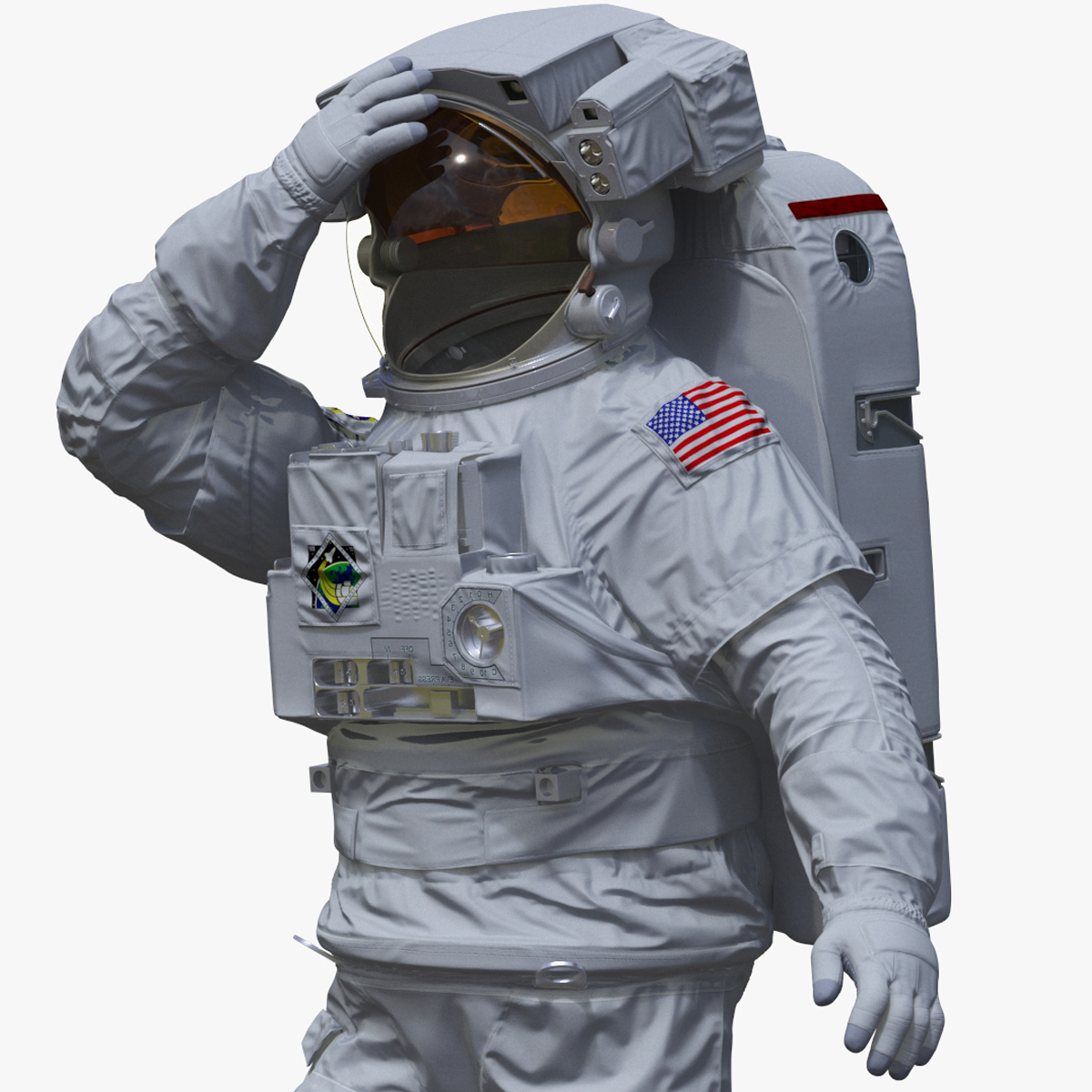 Spacesuit Extravehicular Mobility Unit EMU Rigged 3D model