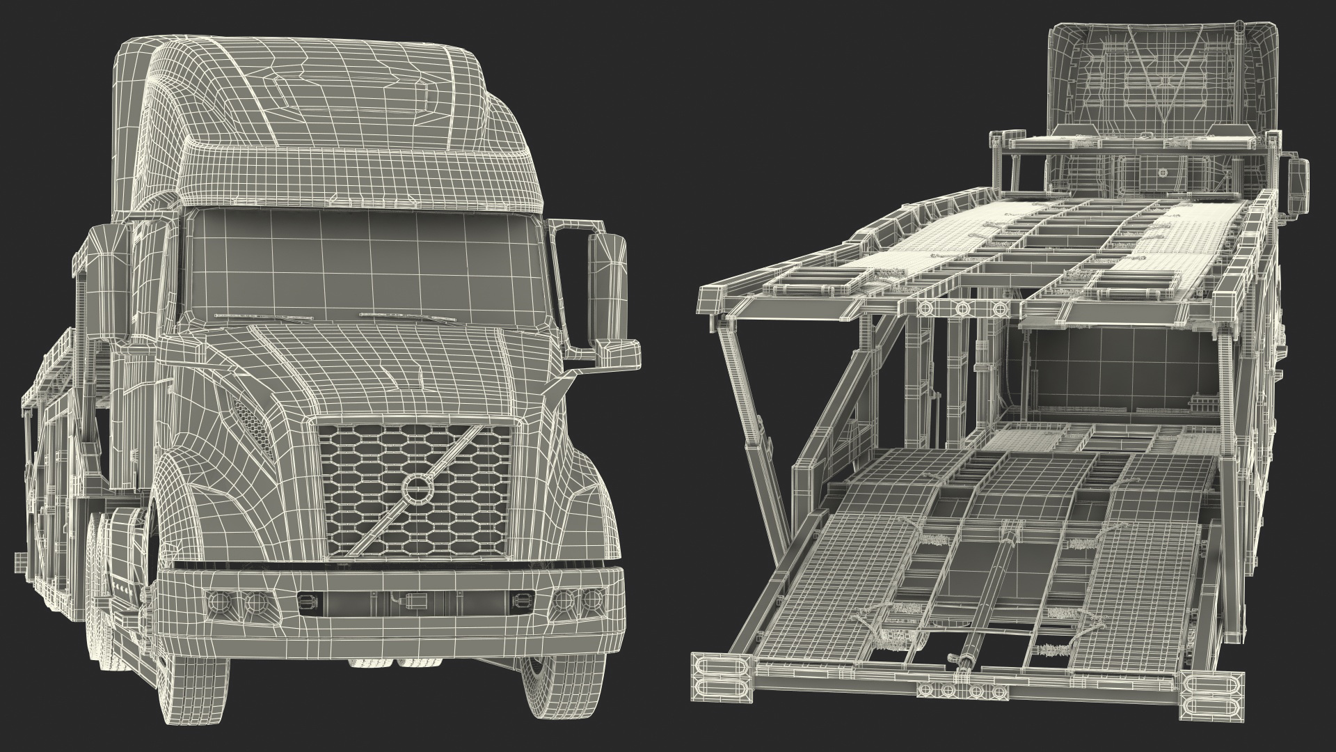 Volvo VNL 860 Truck with Sun Valley Car Carrier 3D