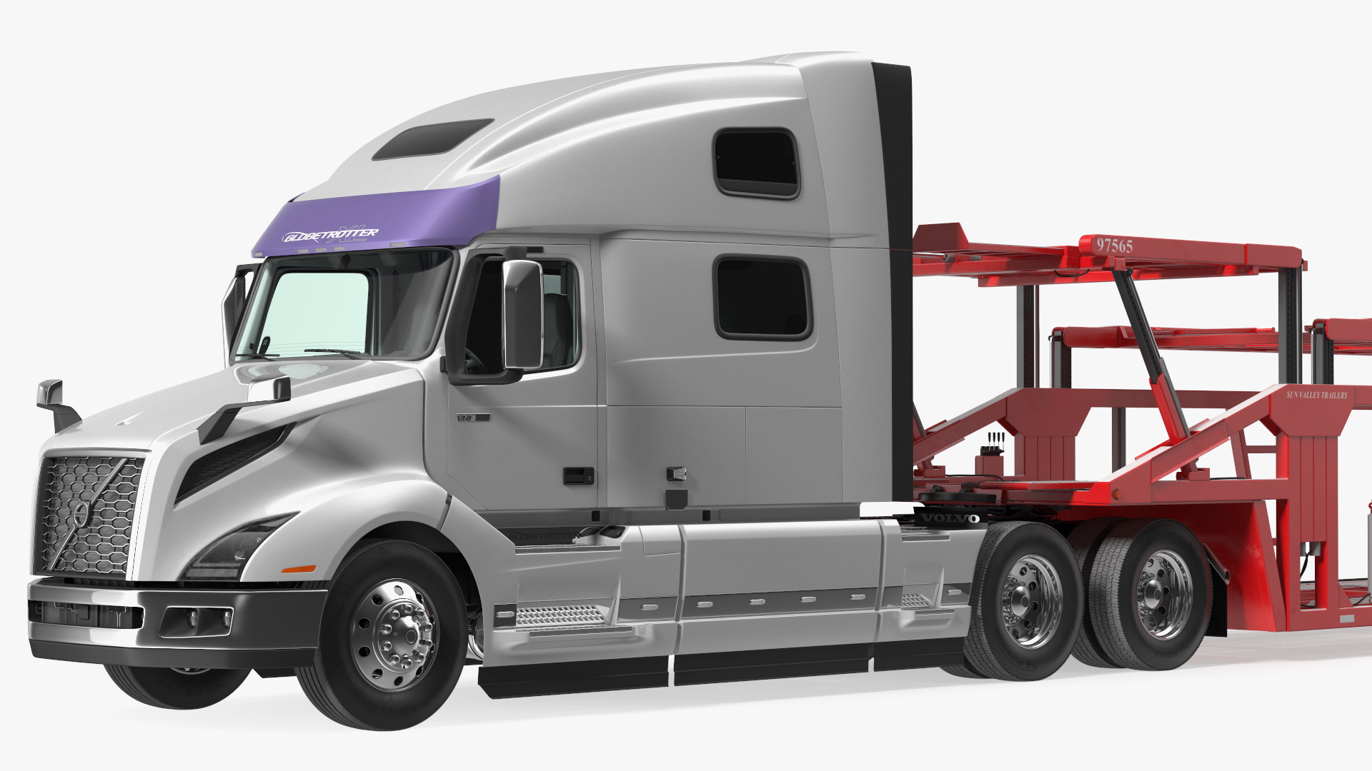 Volvo VNL 860 Truck with Sun Valley Car Carrier 3D