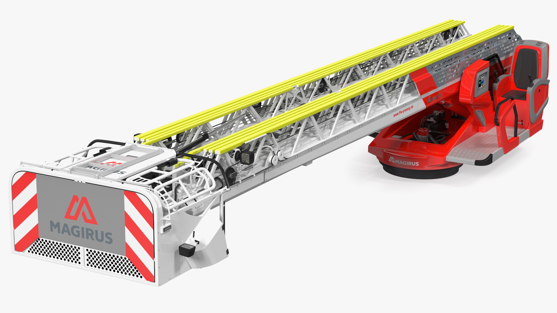 Magirus M32L AS Turntable Ladder Rigged 3D model