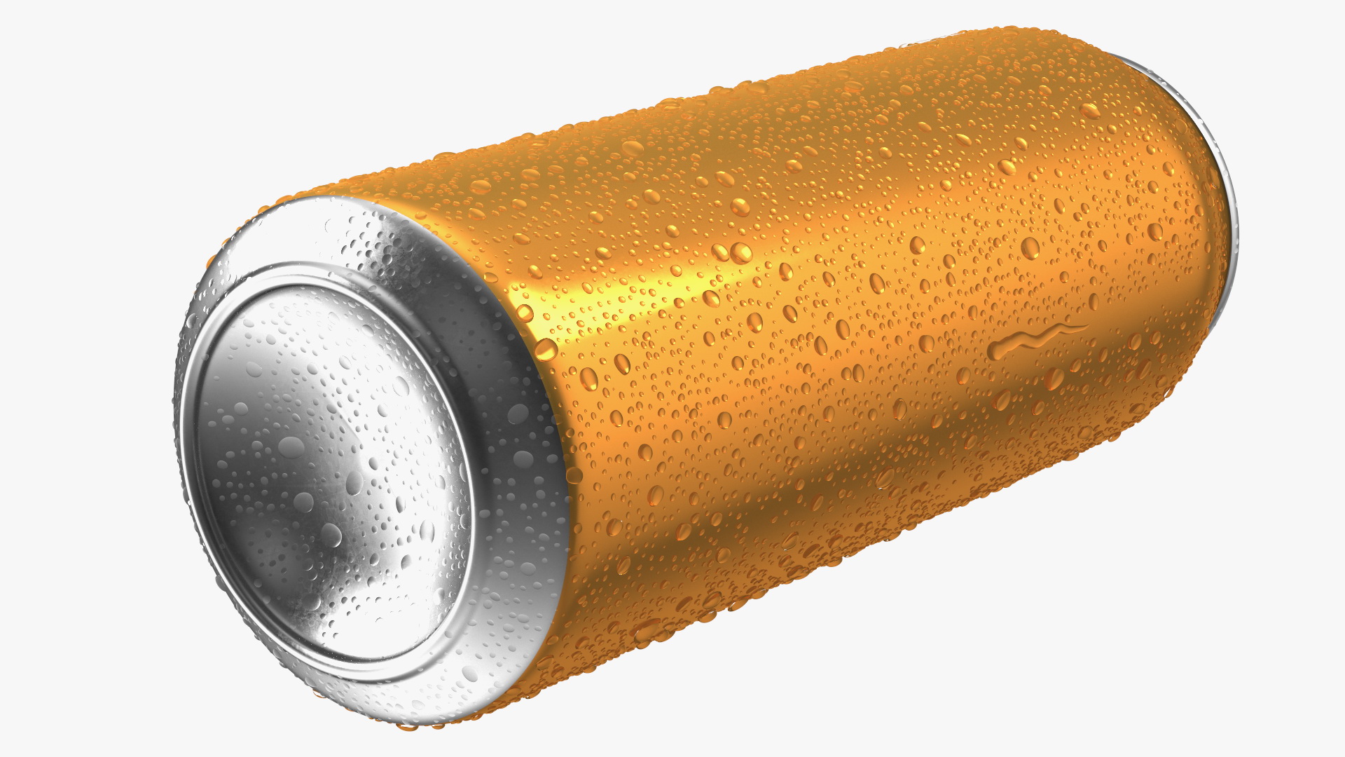 Beer Can with Drops Orange 500ml 3D