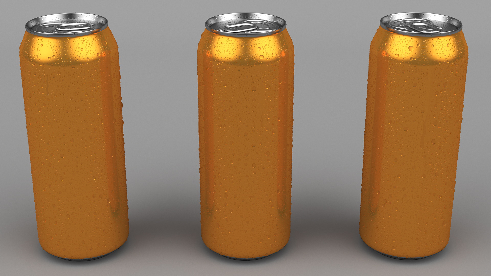 Beer Can with Drops Orange 500ml 3D