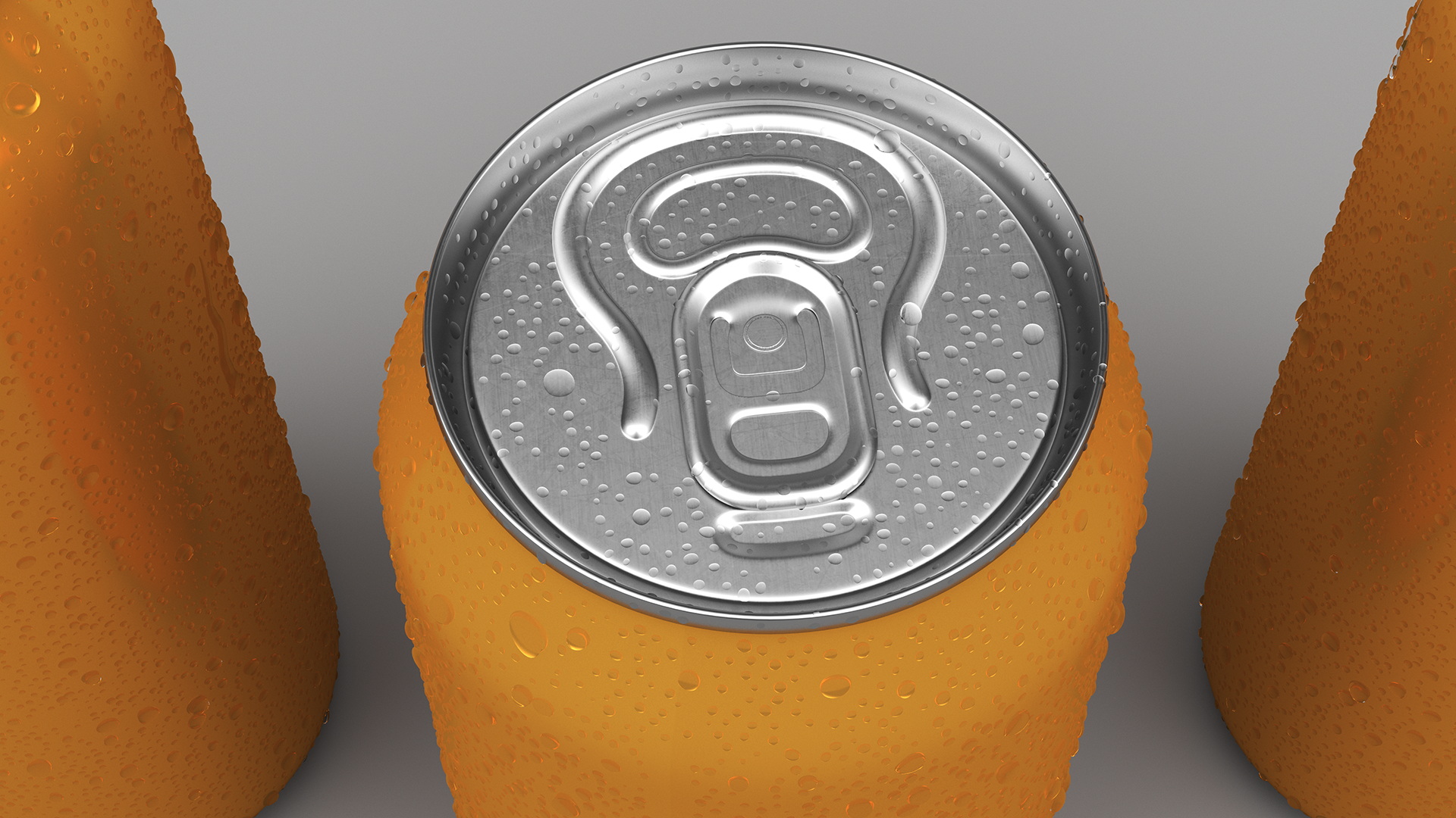 Beer Can with Drops Orange 500ml 3D