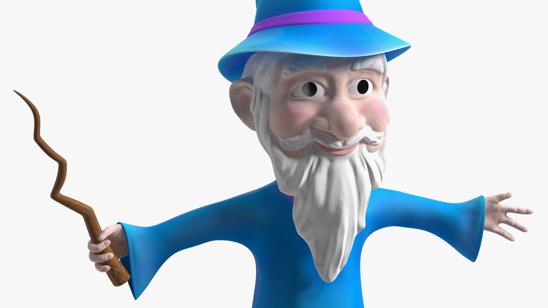 3D model Old Wizard Cartoon Character Rigged