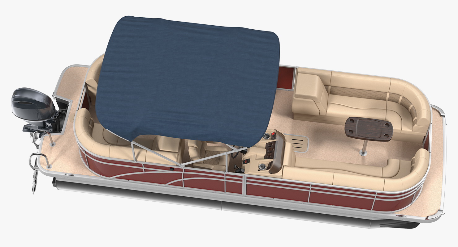 3D Pontoon Boat Trimaran Rigged model