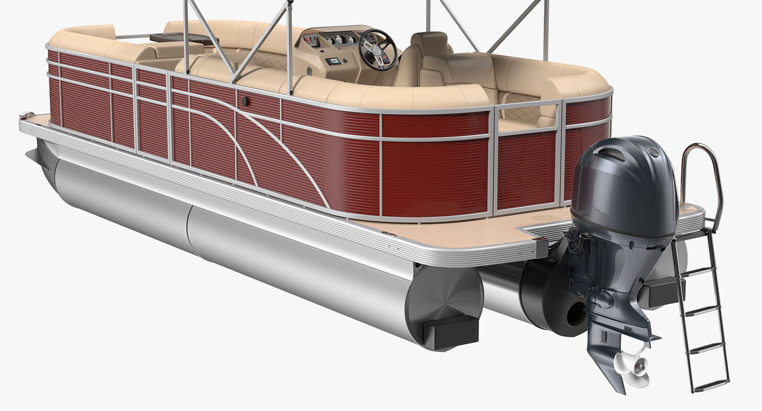 3D Pontoon Boat Trimaran Rigged model