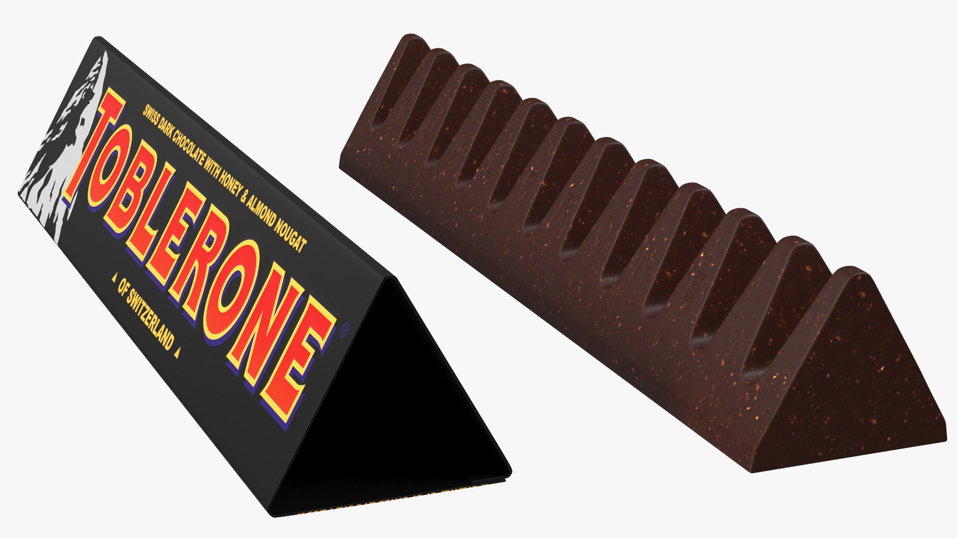 3D model Opened Toblerone Dark Chocolate Bar