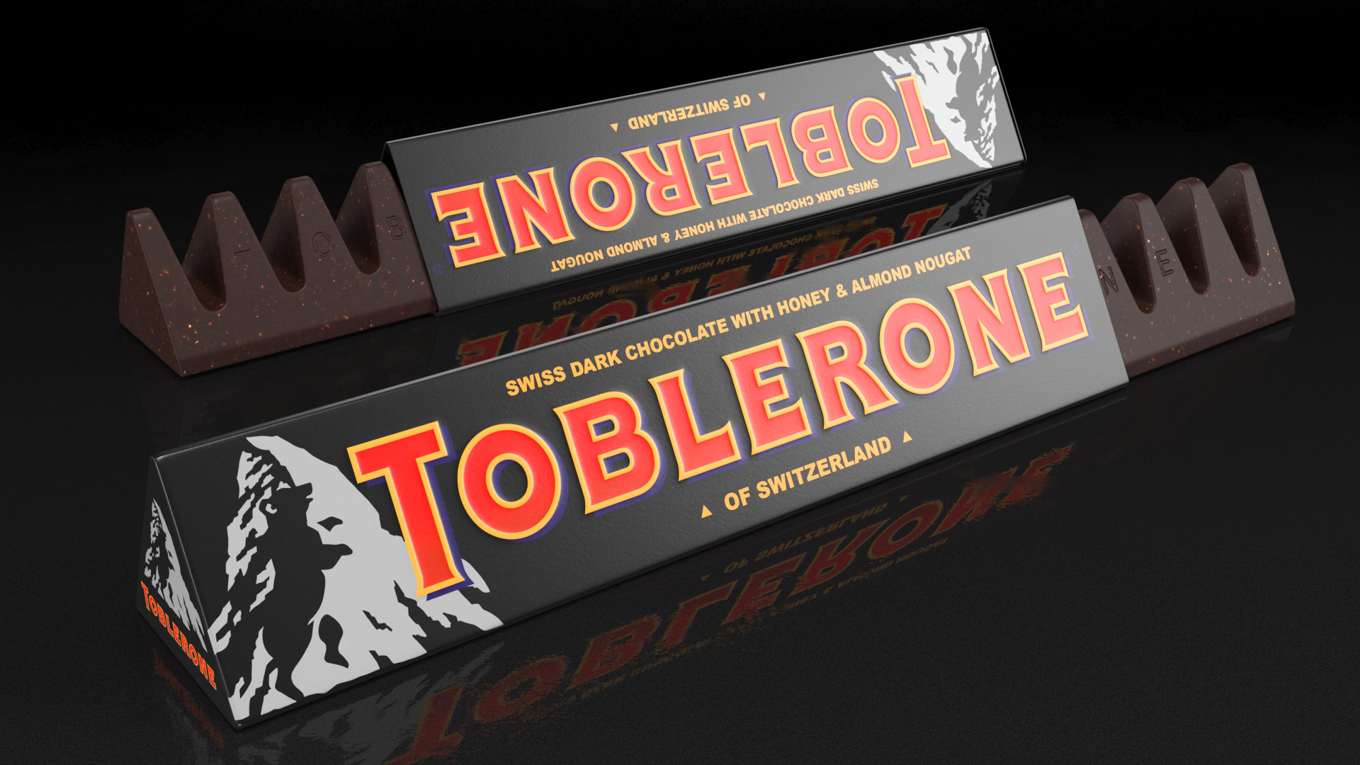 3D model Opened Toblerone Dark Chocolate Bar